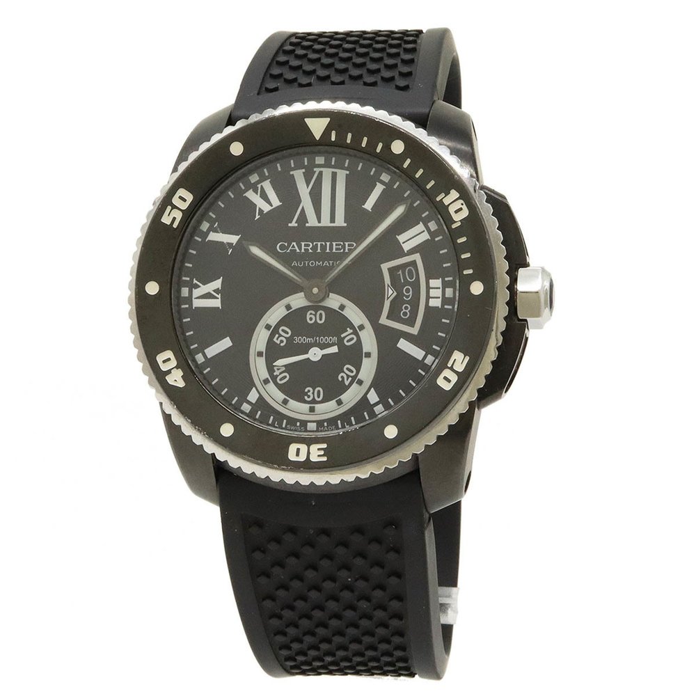 Cartier Calibre de Diver SS Rubber Men's AT Automatic Wristwatch WSCA0006 - Picture 2 of 10